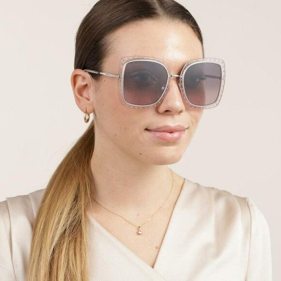 SALE! NEW Jimmy Choo DANY/S KTS Palladium Lilac Violet Square Women Sunglasses main image 9